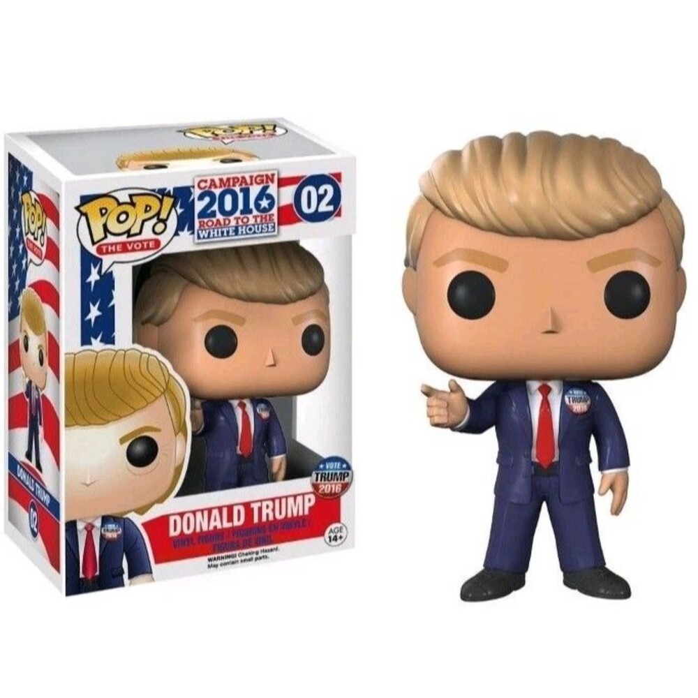 🌈 Donald Trump Funko Pop 02 2016 Presidential Campaign 🍀 Hard Pop Protector!